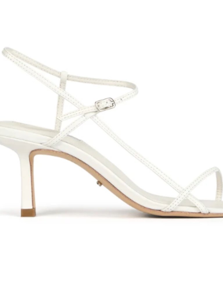 Tony Bianco Caprice Kitten Heel Leather Sandals White Kid Minimalist 9.5